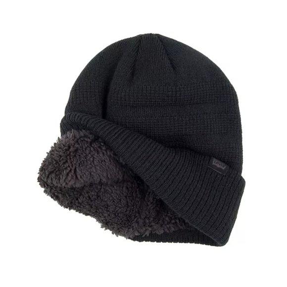 Men's Levi's Sherpa-Lined Waffle Cuffed Beanie - Picture 2 of 2